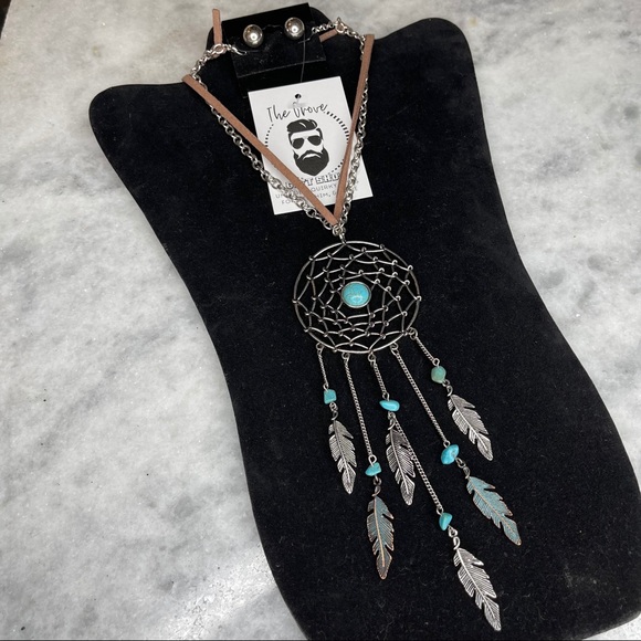 LAST 1 Dreamcatcher large necklace earring silver - Picture 3 of 3